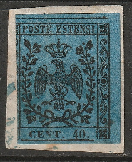 Italy Modena 1854 Sc 8 used on piece