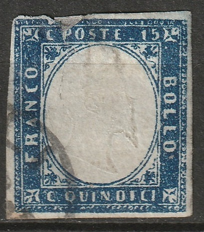 Italy 1863 Sc 22 used tear at top