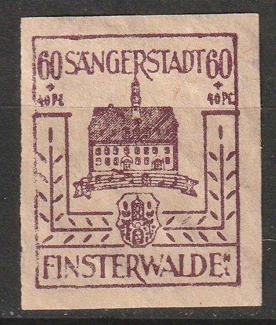 Germany 1946 Mi 12I Finsterwalde local partial MLH broken left frame variety