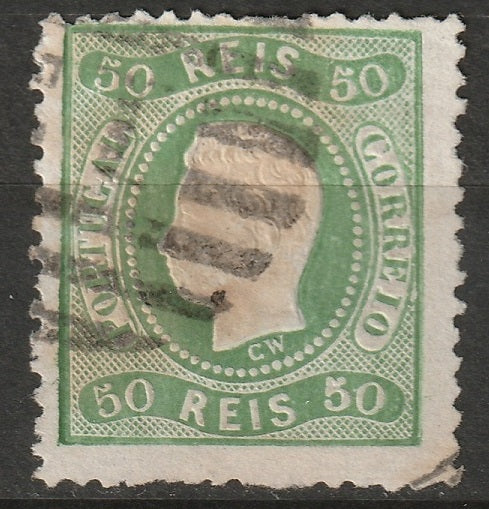 Portugal 1868 Sc 29 used 1 (Lisboa) cancel