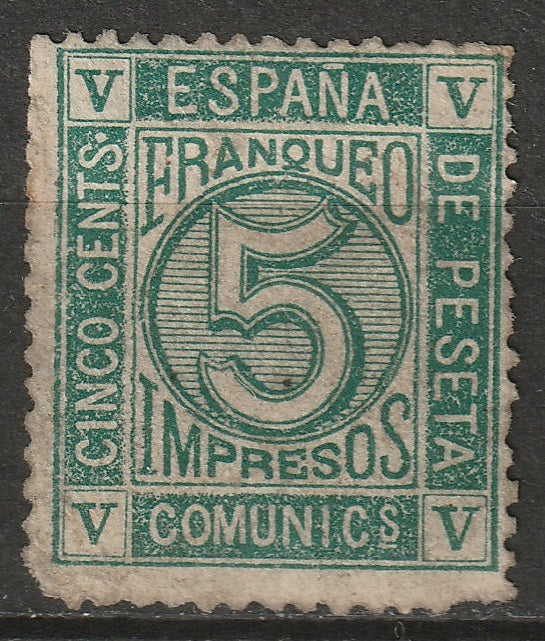 Spain 1872 Sc 177 MNG toned