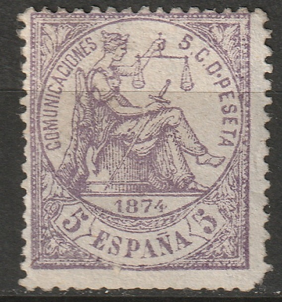 Spain 1874 Sc 202 MNG