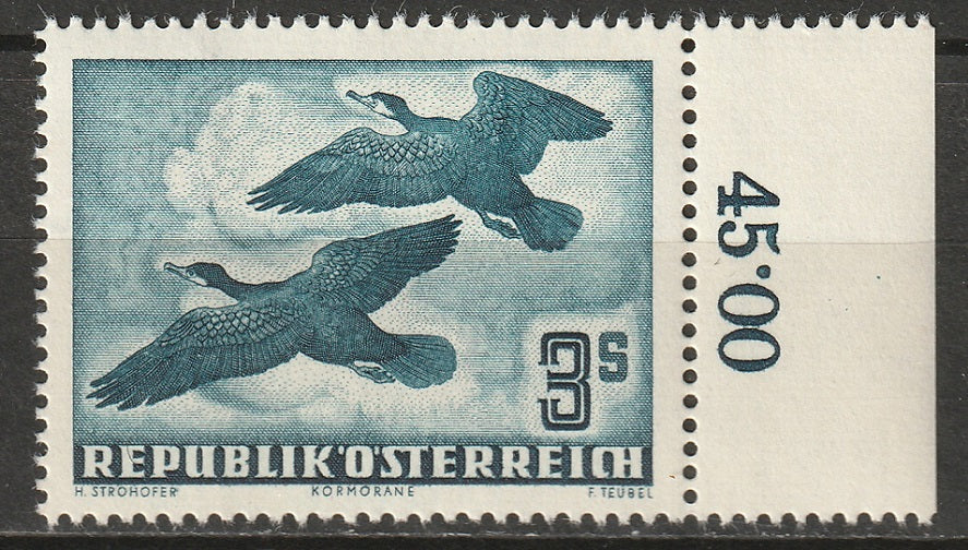 Austria 1953 Sc C57 air post MLH with selvedge