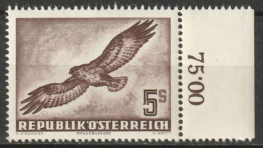 Austria 1953 Sc C58 air post MLH with selvedge