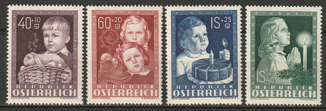 Austria 1949 Sc B260-3 set MH