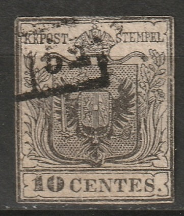 Lombardy Venetia 1850 Sc 3 used trimmed