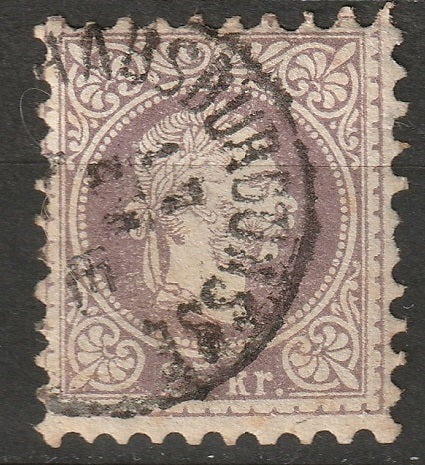 Austria 1867 Sc 32b used brown violet Haus Burggasse (?) CDS