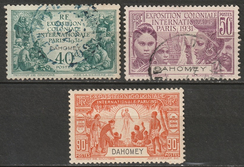 Dahomey 1931 Sc 97-9 partial set used/MH