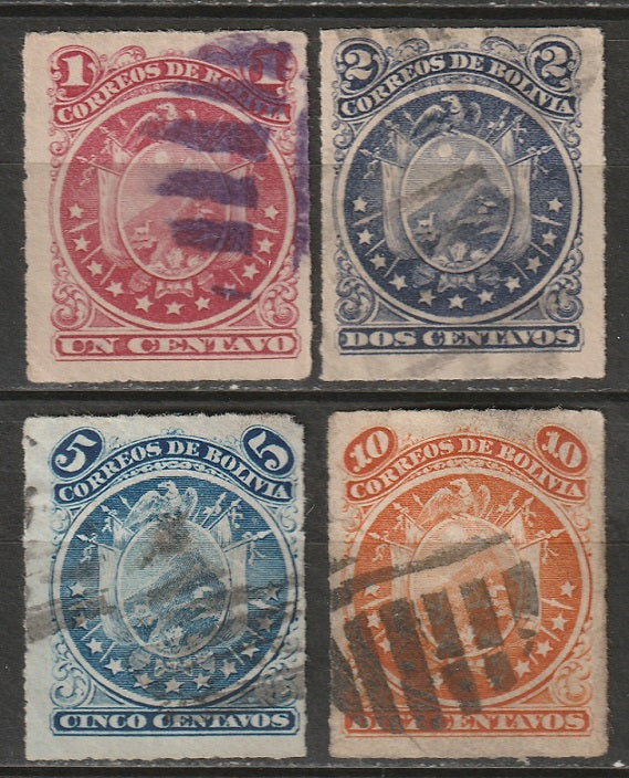 Bolivia 1887 Sc 24-27 set used