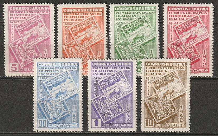 Bolivia 1942 Sc 274-80 set MLH*