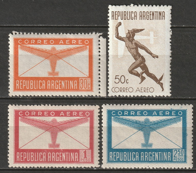 Argentina 1940 Sc C38-41,C42 air post partial set MLH*