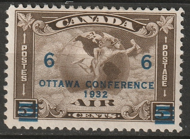 Canada 1932 Sc C4 air post MH* minor overprint shift