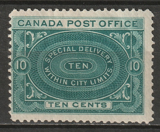 Canada 1898 Sc E1 special delivery MH* disturbed gum