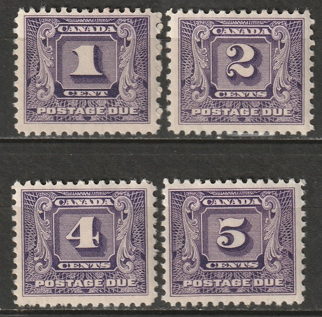 Canada 1930 Sc J6-9 postage due partial set MH*