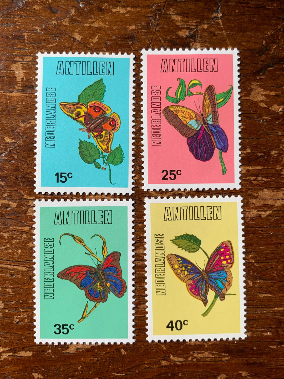 Netherlands Antilles- Original Vintage Postage Stamps 1978 Butterflies