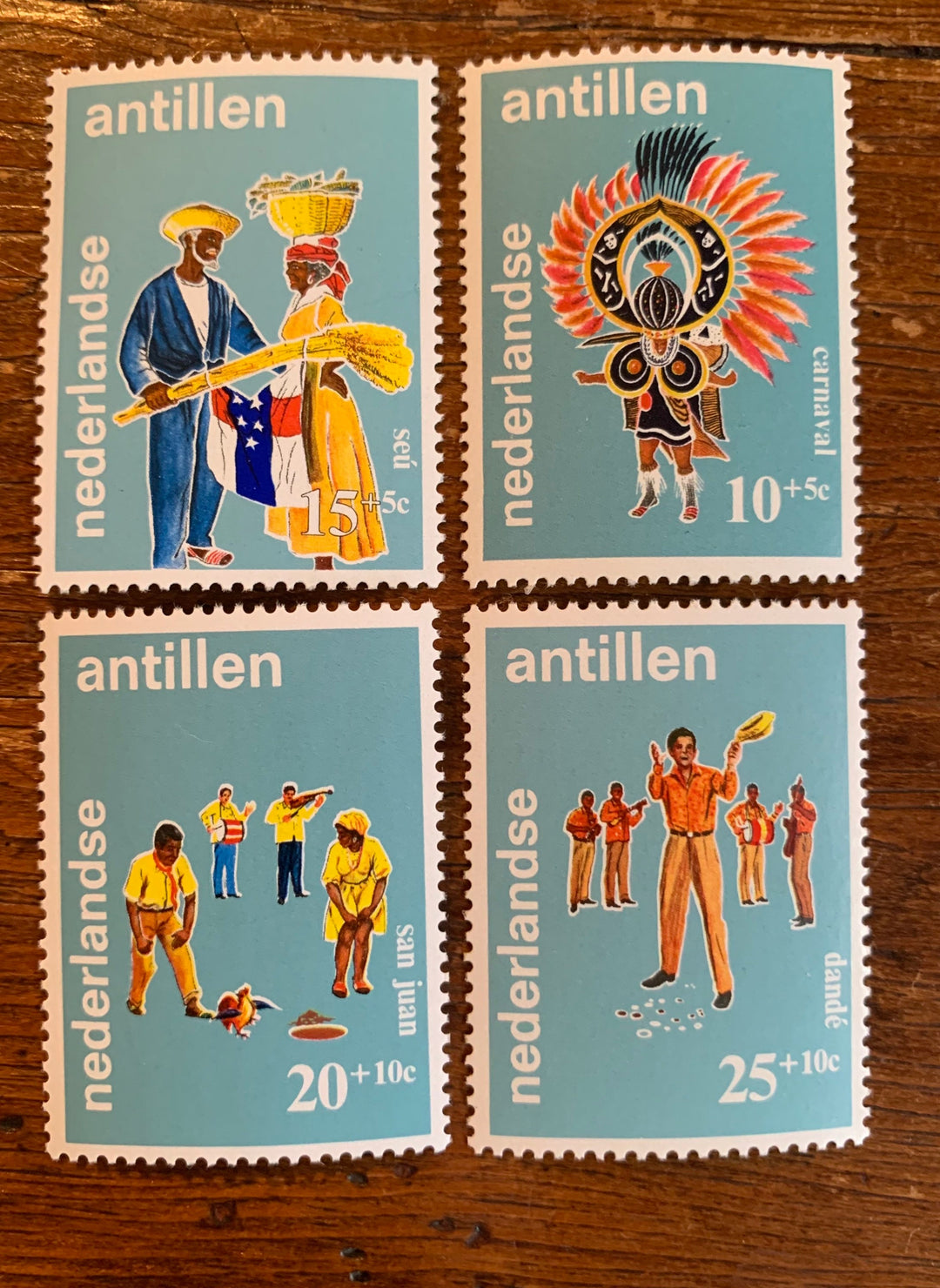 Netherlands Antilles- Original Vintage Postage Stamps-1969 Folklore