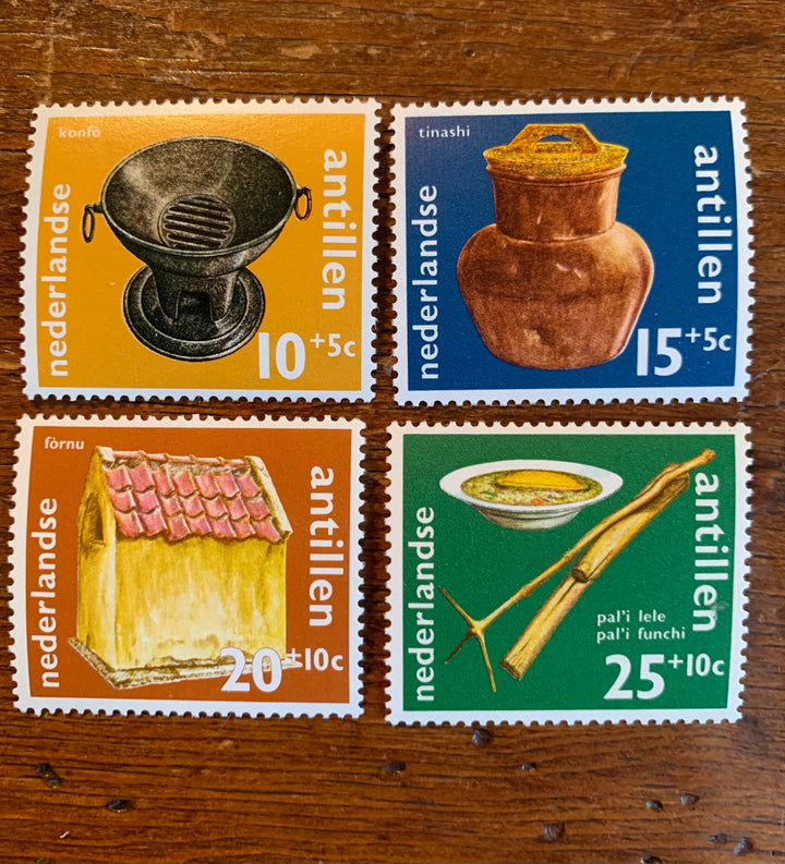 Netherlands Antilles- Original Vintage Postage -1971 Kitchen Utensils