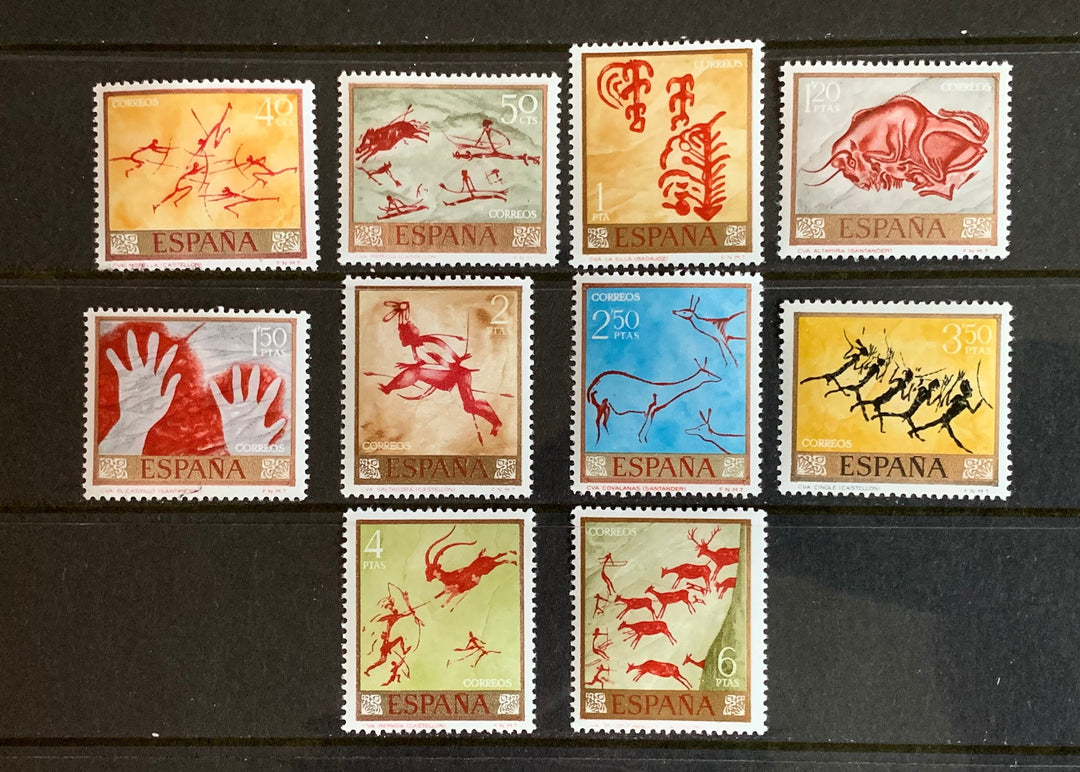 Spain - Original Vintage Postage Stamps- 1967 Cave Paintings - for the collector, artist or crafter, scrapbooks, decoupage