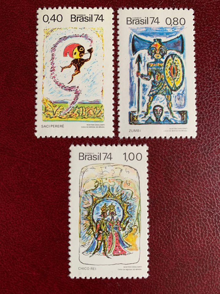 Brazil- Original Vintage Postage Stamps- 1974 Folklore -for the collector, artist or crafter