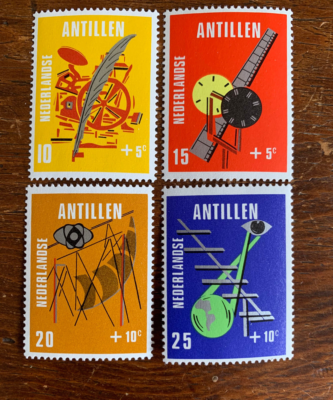 Netherlands Antilles - Original Vintage Postage Stamps - 1970 Means of Popular Education