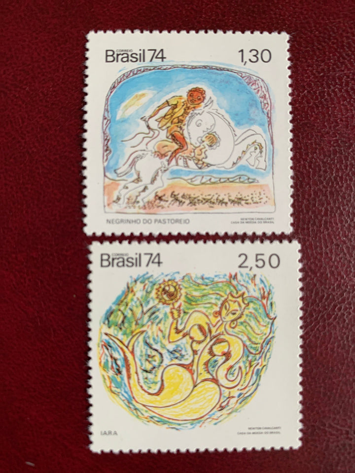 Brazil- Original Vintage Postage Stamps- 1974 Folklore -for the collector, artist or crafter