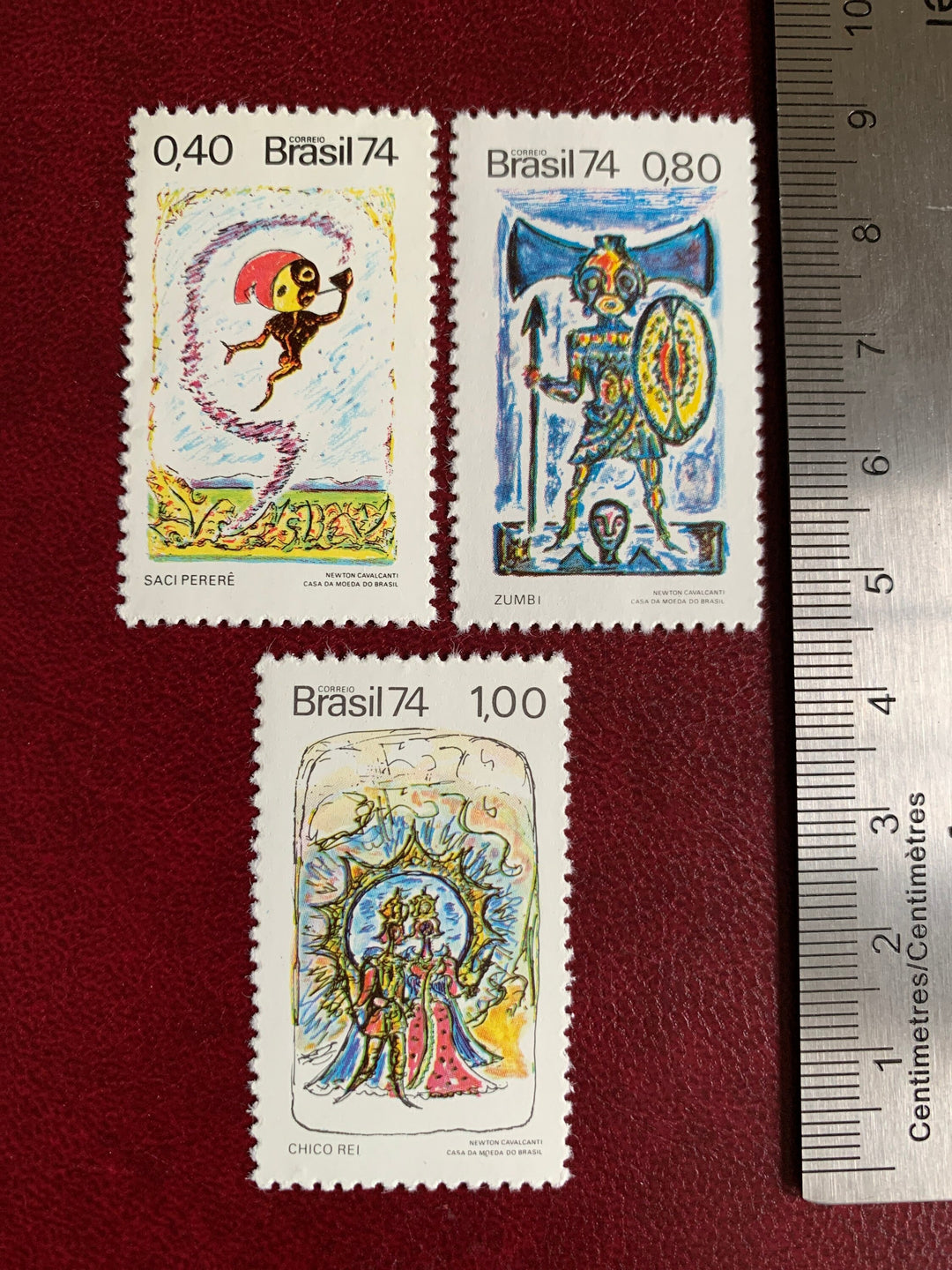 Brazil- Original Vintage Postage Stamps- 1974 Folklore -for the collector, artist or crafter