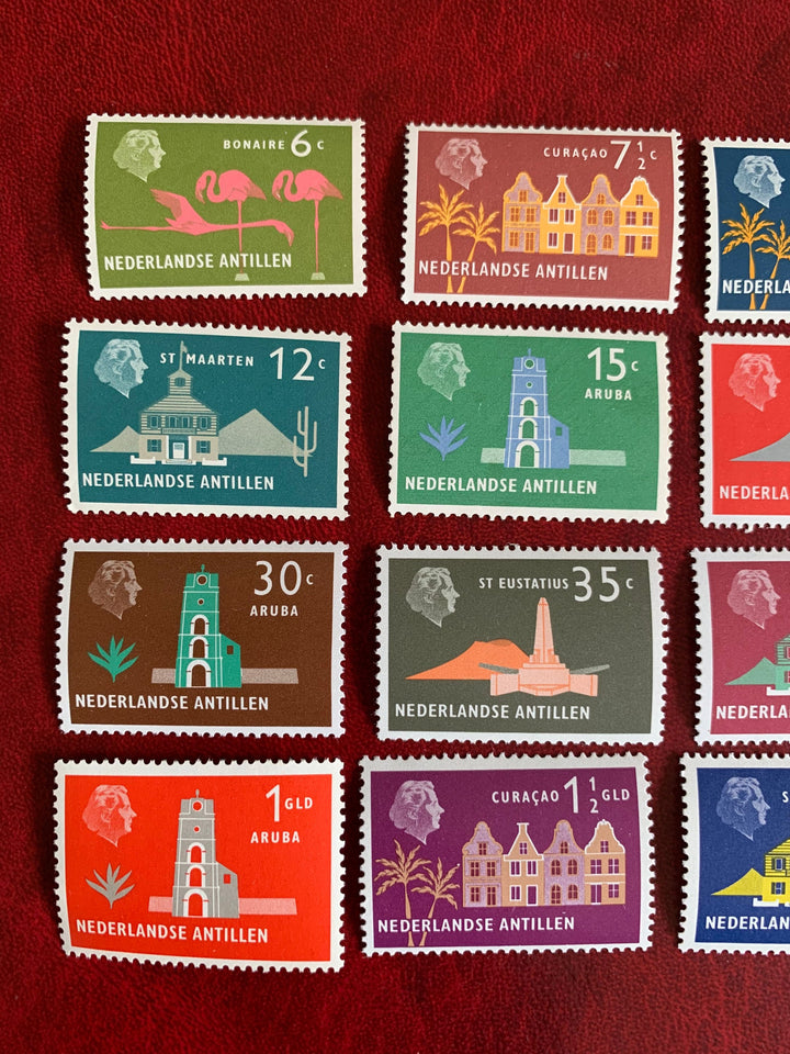 Netherlands Antilles- Original Vintage Postage Stamps-1957-8 Islands