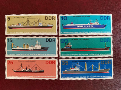 Germany (DDR) - Original Vintage Postage Stamps Ships 1982