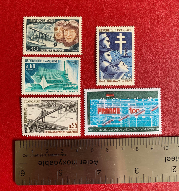 France - Original Vintage Postage Stamps- 1966-67- for the collector, artist or crafter-collage, decoupage, scrapbooks