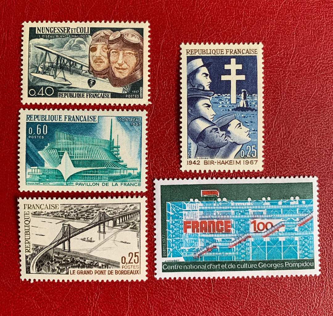 France - Original Vintage Postage Stamps- 1966-67- for the collector, artist or crafter-collage, decoupage, scrapbooks