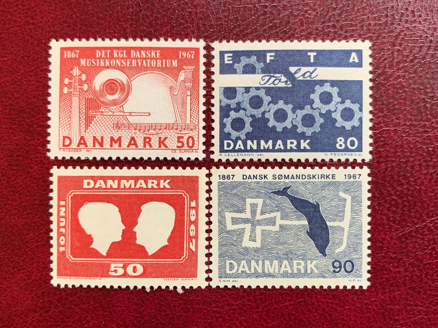 Denmark - Original Vintage Postage Stamps- 1967 -for the collector, artist or crafter