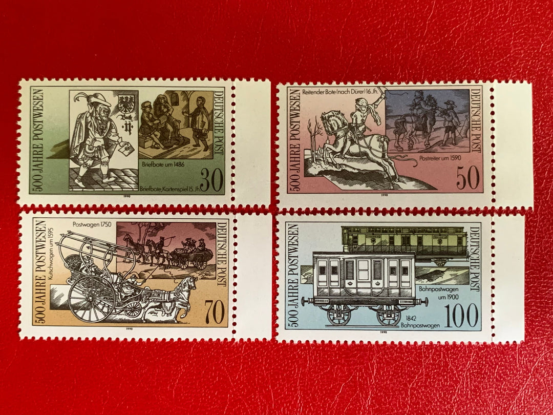 Germany (DDR) - Original Vintage Postage Stamps- 1990- History of Postal Service