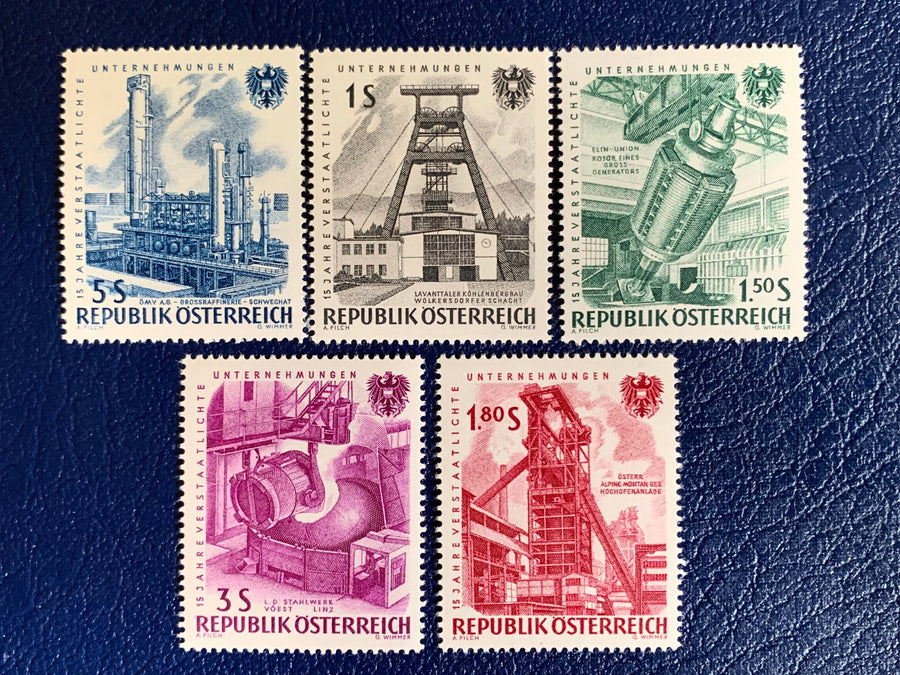 Austria - Original Vintage Postage Stamps - 1961 Austrian National Industries - for the collector, artist or crafter