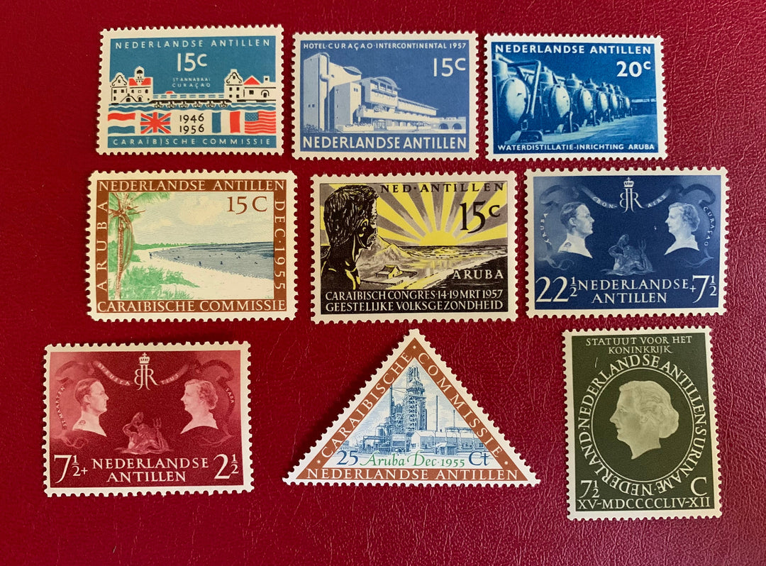Netherlands Antilles- Original Vintage Postage Stamps-1950s