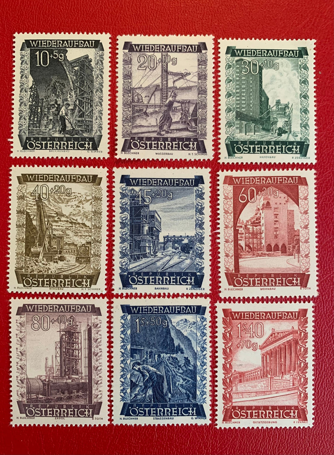 Austria - Original Vintage Postage Stamps - 1948- Build