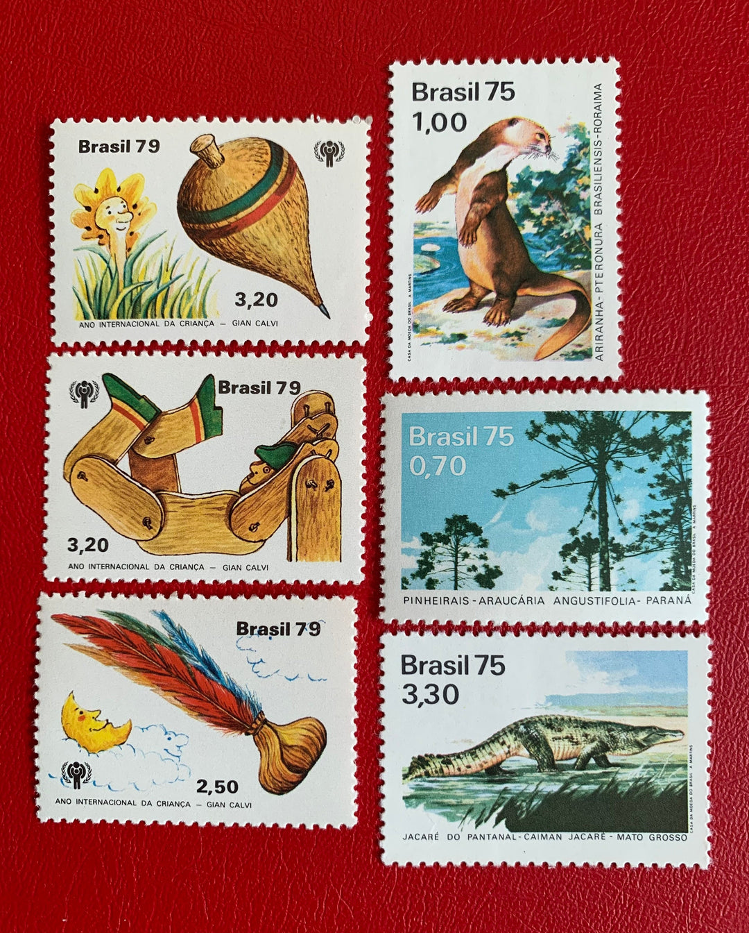 Brazil - Original Vintage Postage Stamps- 1975/79 Toys/Animals/Land- for the collector, artist or crafter - scrapbooks, collage, decoupage