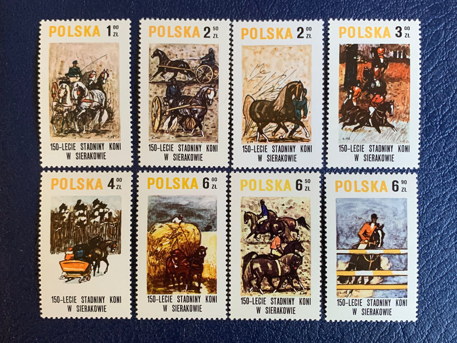 Poland - Original Vintage Postage Stamps - 1980 Horse Farm