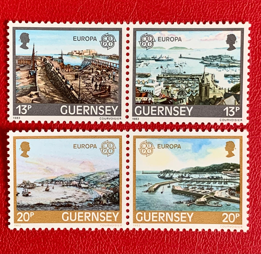 Guernsey - Original Vintage Postage Stamps - 1983 CEPT Coastal Scenes- for the collector, artist or crafter