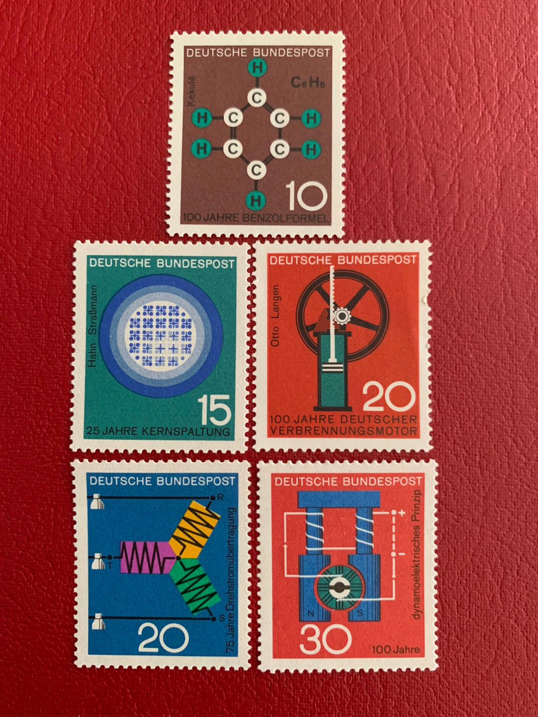 West Germany - Original Vintage Postage Stamps- Science 1964-68