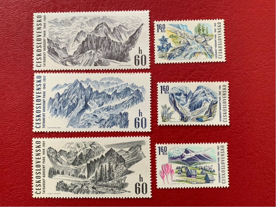 Czechoslovakia - Original Vintage Postage Stamps -1969 Tatra National Park -for the collector, artist or crafter- scrapbook, decoupage