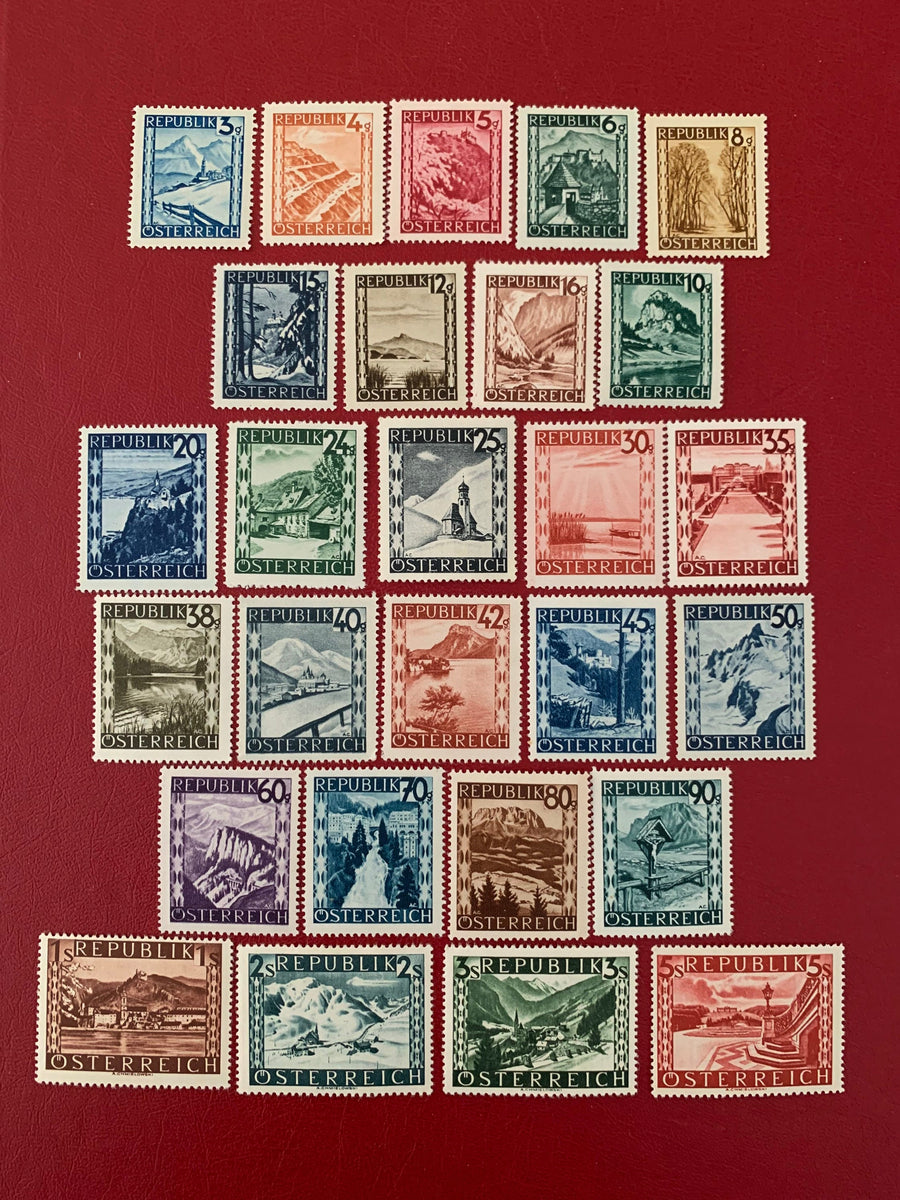 Austria - Original Vintage Postage Stamps - 1945-47 Landscapes