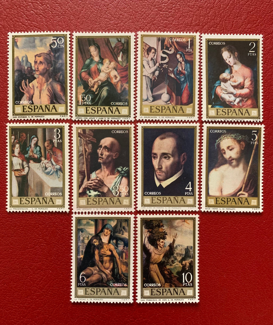 Spain - Original Vintage Postage Stamps- 1970 Paintings- for the collector, artist or crafter - scrapbooks, decoupage, collage