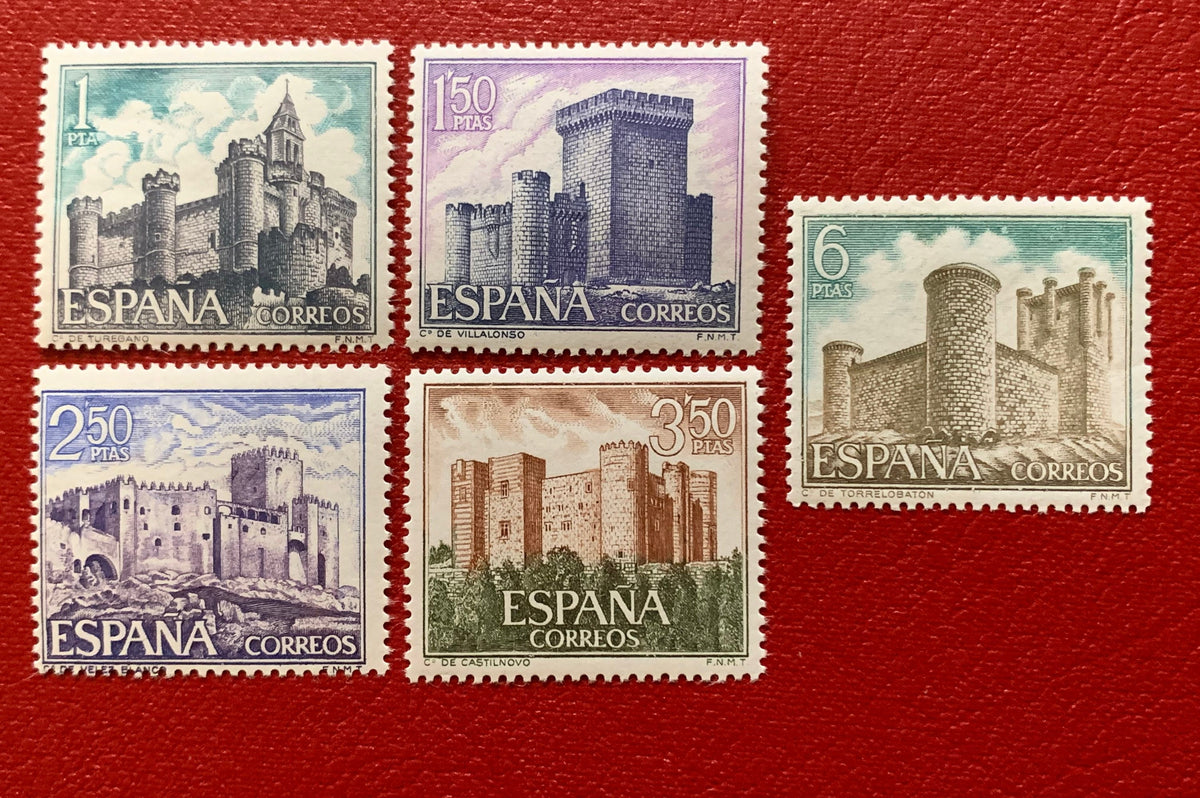 Spain - Original Vintage Postage Stamps- 1969 Castles - On the Ridge Stamps