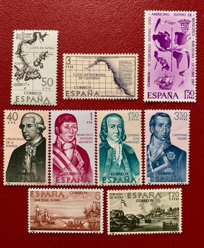 Spain - Original Vintage Postage Stamps- 1967 Explorers & Maps