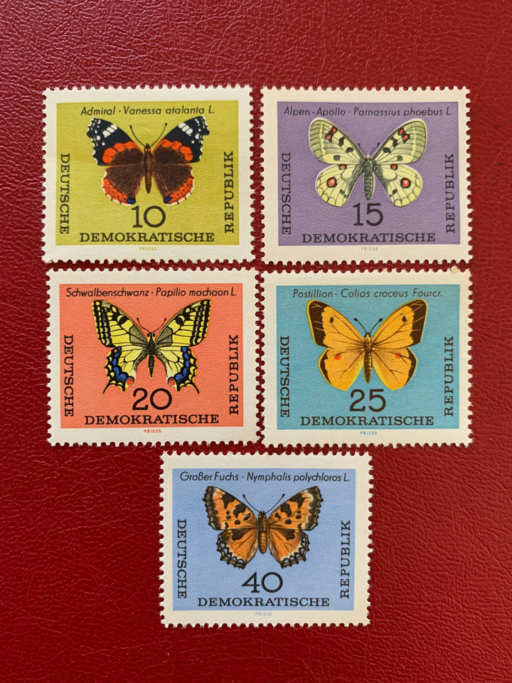 Germany (DDR) - Original Vintage Postage Stamps- 1964 Butterflies