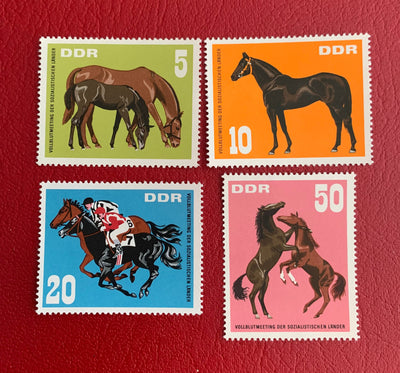 Germany (DDR) - Original Vintage Postage Stamps- 1967 Horses