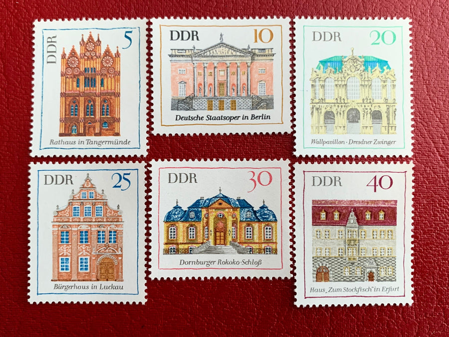 Germany (DDR) - Original Vintage Postage Stamps- 1969 Important Buildings