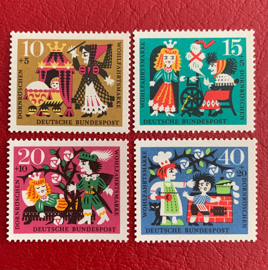 West Germany -  Original Vintage Postage Stamps - Fairy Tales - Sleeping Beauty