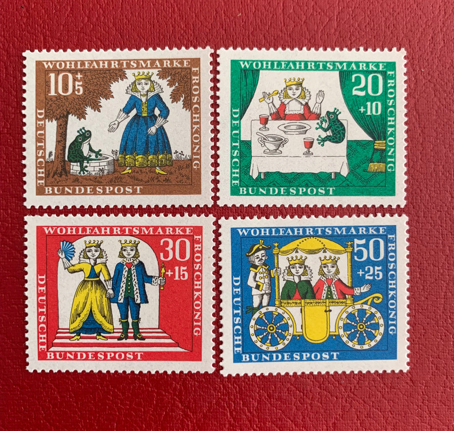 West German - Original Vintage Postage Stamps - Princess and the Frog- 1971