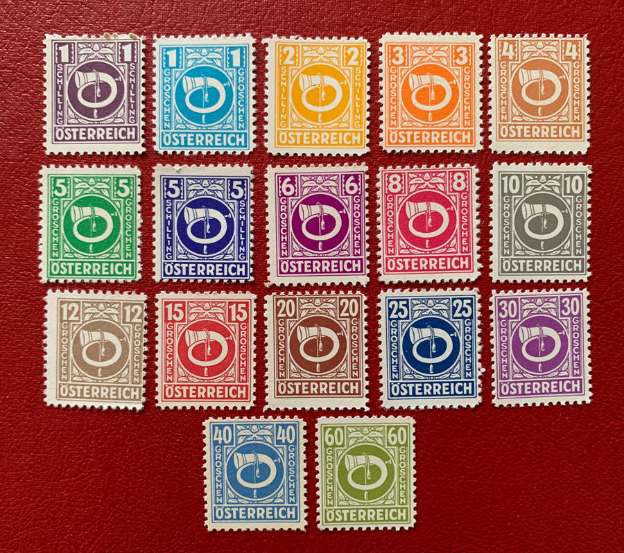 Austria - Original Vintage Postage Stamps - 1945 Posthorns